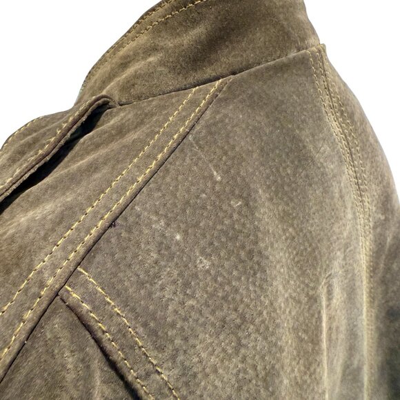 Vintage Brown Leather Jacket – Military Style - Picture 7 of 9